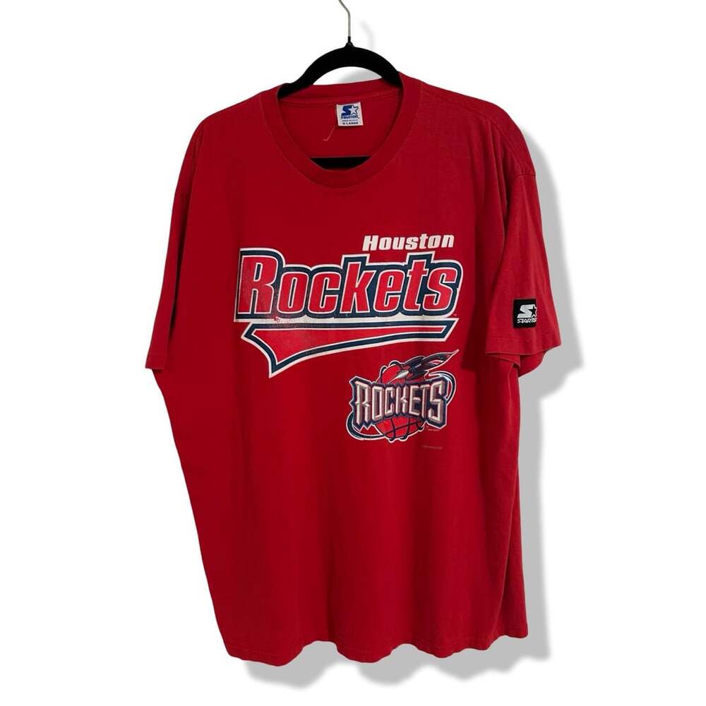Starter Houston Rockets T-Shirt Size X-Large Red NBA 1994